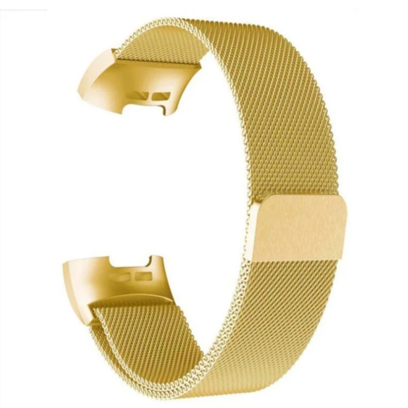 unbranded Accessories - Charge 4 Gold Tone Mesh Magnetic Replacement Band